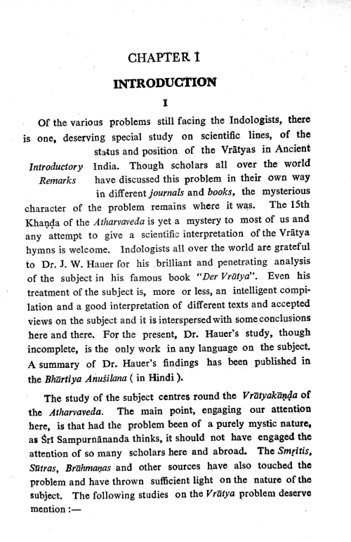 Vratyas in Ancient India